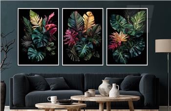 Alüminyum Çerçeveli Sanat Temalı 3lü Set CAM Tablo 0076