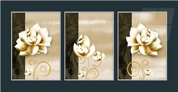 Alüminyum Çerçeveli Sanat Temalı 3lü Set MDF Tablo 0041