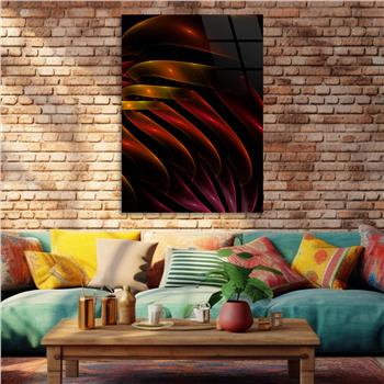 Dikey Sanat Temalı Cam Tablo 411