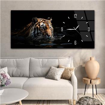 Yatay Saatli Yandan Sanat Temalı Cam Tablo 277