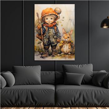 Dikey Sanat Temalı Cam Tablo 528