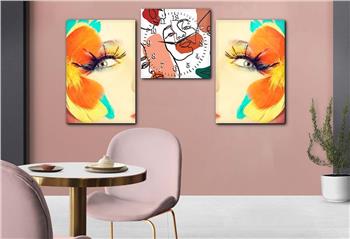 SANAT TEMALI CAM TABLO SAAT SETİ 