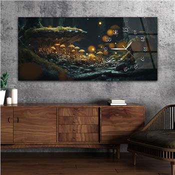 Yatay Saatli Yandan Sanat ve Doğa Temalı Cam Tablo 208