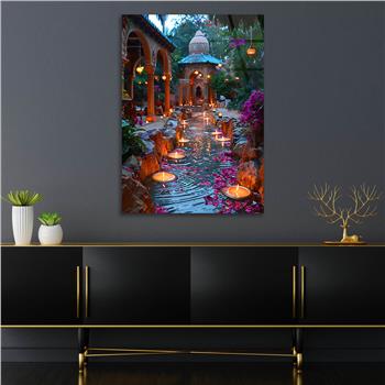 Dikey Doğa Temalı Cam Tablo 255