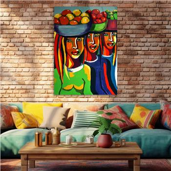 Dikey Sanat Temalı Cam Tablo 393