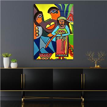 Dikey Sanat Temalı Cam Tablo 392