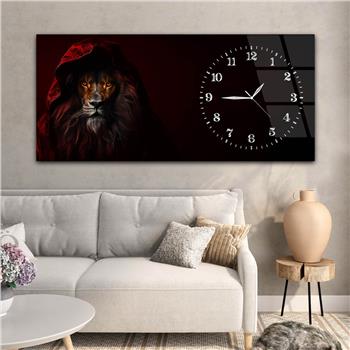 Yatay Saatli Yandan Sanat Temalı Cam Tablo 353