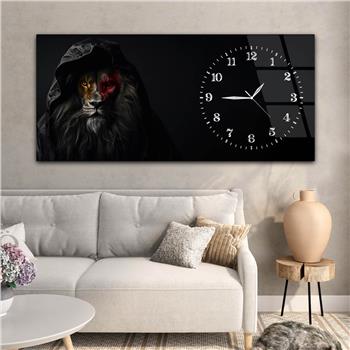 Yatay Saatli Yandan Sanat Temalı Cam Tablo 352