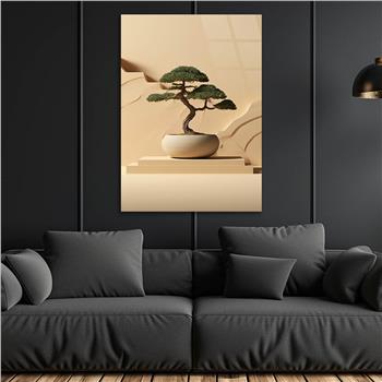 Dikey Doğa Temalı Cam Tablo 396