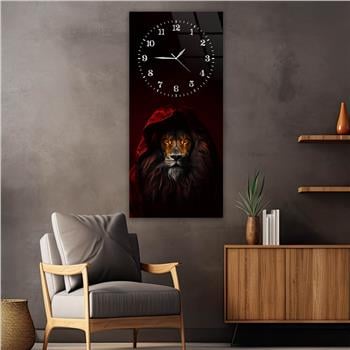 Dikey Üstten Saatli Sanat Temalı Cam Tablo 082