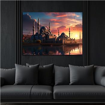 Yatay Dini Temalı Cam Tablo 216