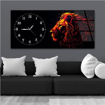 Yatay Saatli Yandan Sanat Temalı Cam Tablo 355