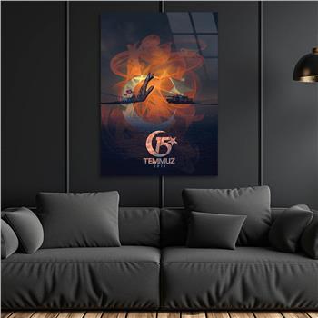 Dikey VatanTemalı Cam Tablo 163