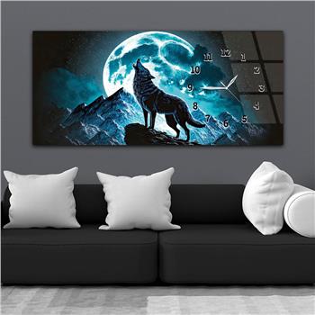 Horizontal bedrucktes Glas mit Nationenthema und einer Uhr an der Seite 021