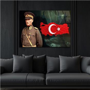 Yatay VatanTemalı Cam Tablo 132