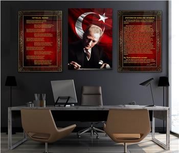  3lü Set VatanTemalı Cam Tablo 19