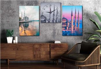 Ensemble de Tableaux et d’horloge 2 pièce sur le thème religieux