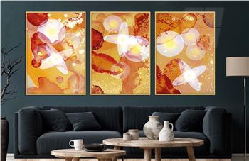 Alüminyum Çerçeveli Sanat Temalı 3lü Set CAM Tablo 0007