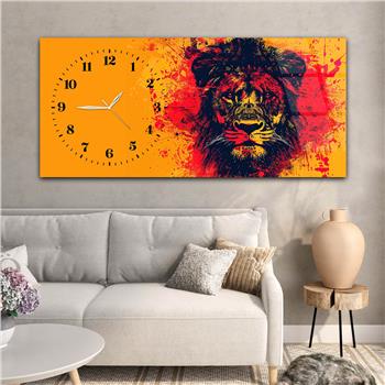 Yatay Saatli Yandan Sanat Temalı Cam Tablo 357