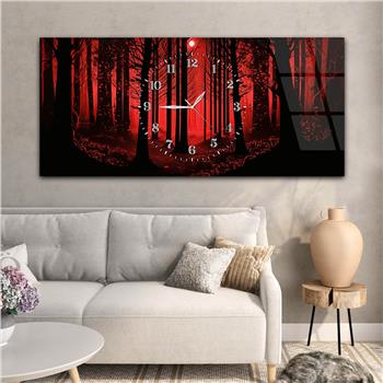 Yatay Saatli Ortadan Sanat Temalı Cam Tablo124