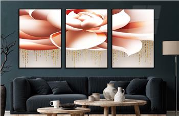 Alüminyum Çerçeveli Sanat Temalı 3lü Set CAM Tablo 0030