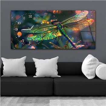 Yatay Saatli Yandan Sanat Temalı Cam Tablo 293