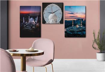 Ensemble de Tableaux et d’horloge 2 pièce sur le thème religieux