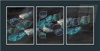 Alüminyum Çerçeveli Sanat Temalı 3lü Set MDF Tablo 0037