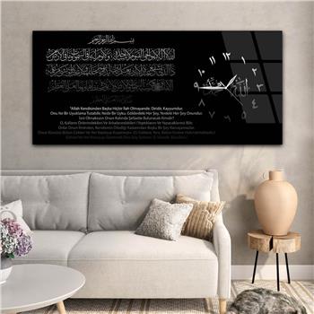 Horizontaal, Aan De Zijkant Voorzien Van Een Klok, Religieus Thema Gehard Glasschilderij 023