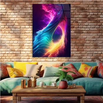 Dikey Sanat Temalı Cam Tablo 439