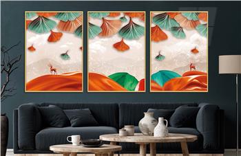 Alüminyum Çerçeveli Sanat Temalı 3lü Set CAM Tablo 0048