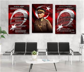  3lü Set VatanTemalı Cam Tablo 27