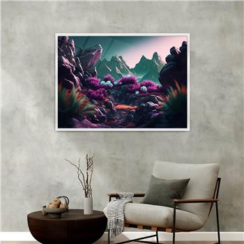 Aluminium Omlijste Natuur Thema Geharde Glasschilderij 067