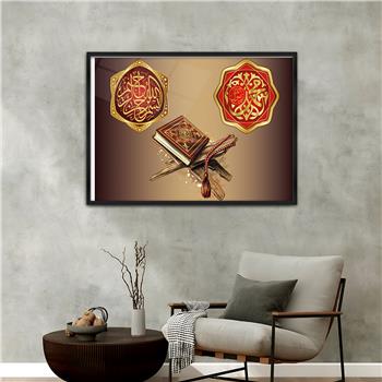 لوحة زجاجية ديني مع اطار ألمنيوم