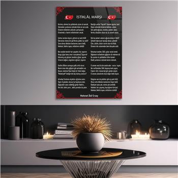 İSTİKLAL MARŞI YAZILI CAM TABLO