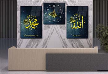 Ensemble de Tableaux et d’horloge 2 pièce sur le thème religieux