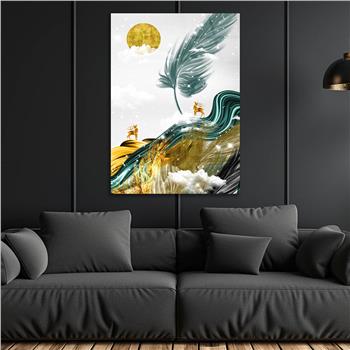 Dikey Sanat Temalı Cam Tablo 341