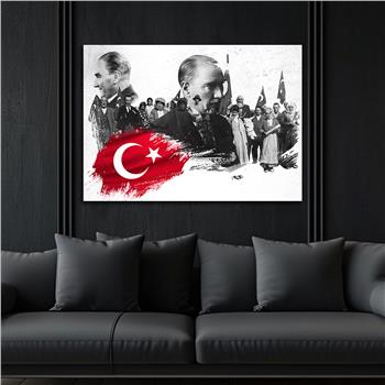 Yatay VatanTemalı Cam Tablo 124