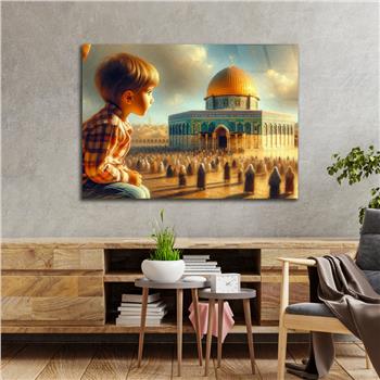 Yatay Dini Temalı Cam Tablo 177