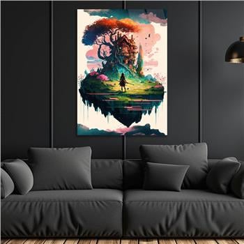 Dikey Sanat Temalı Cam Tablo 323