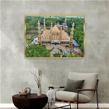 لوحة زجاجية ديني مع اطار ألمنيوم