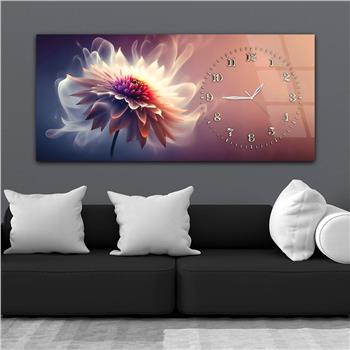 Yatay Saatli Yandan Sanat Temalı Cam Tablo 282