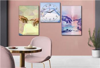 SANAT TEMALI CAM TABLO SAAT SETİ 