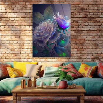 Dikey Sanat Temalı Cam Tablo 435