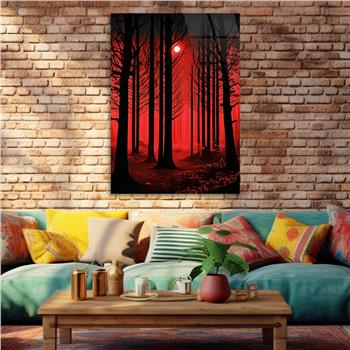 Dikey Doğa Temalı Cam Tablo 254