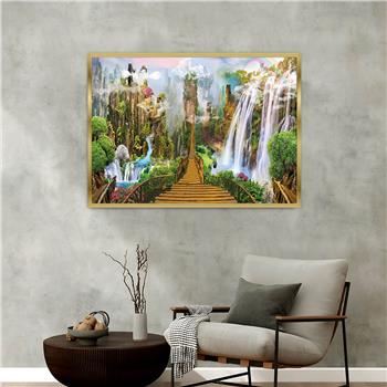 bedrucktes Glas mit Aluminiumrahmen und Natur Themen 