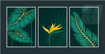 Alüminyum Çerçeveli Sanat Temalı 3lü Set MDF Tablo 0017