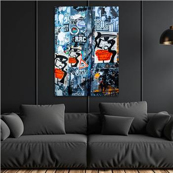 Dikey Sanat Temalı Cam Tablo 549