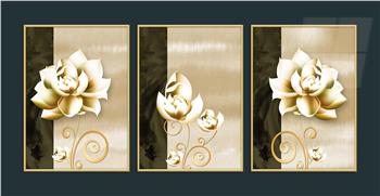 Alüminyum Çerçeveli Sanat Temalı 3lü Set MDF Tablo 0041