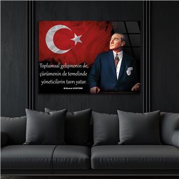 Yatay VatanTemalı Cam Tablo 106